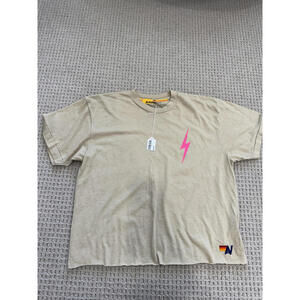 Aviator Nation Womens's Short Sleeve T-Shirt Size M Beige